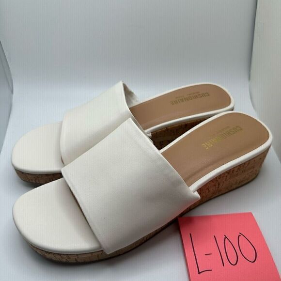 CUSHIONAIRE Women's cork wedge sandal +Memory Foam 11 IVORY - Picture 3 of 7